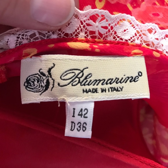 Blumarine Silk Ruche Red Dress - Picture 5 of 8